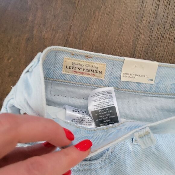 Levi's 501 Denim Shorts High Rise Button Fly Luxor 32 NEW - Picture 6 of 9